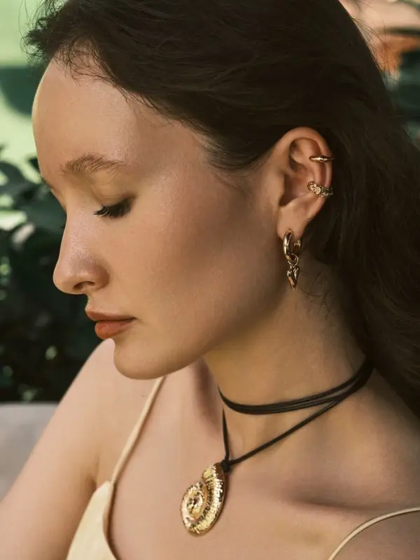 Серьги &laquo;Каффы&raquo;, набор 3 шт. мятый, цвет золото