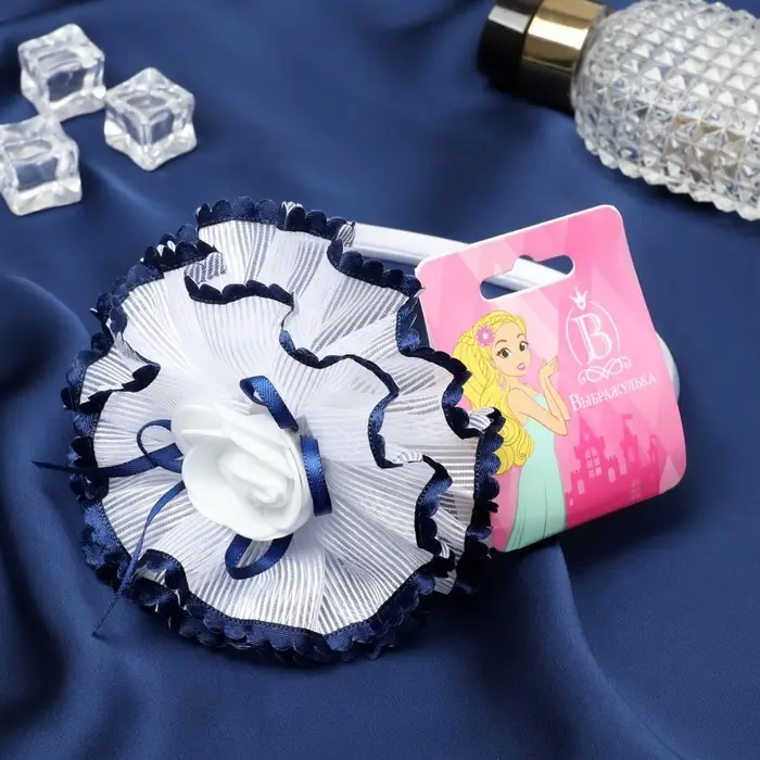 Ободок для волос «Малышка», пёстрые края, 0.9 см, сине-белый Ободок для волос «Малышка», пёстрые края, 0.9 см, сине-белый