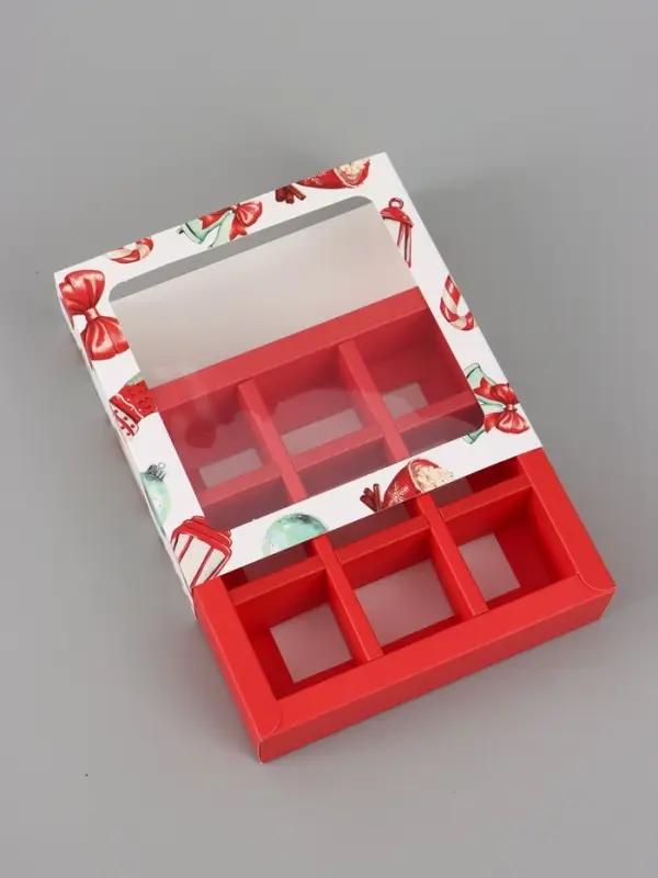 Коробка под 9 конфет «Новогодний фонарик», 13.7×13.7×3.5 см Коробка под 9 конфет «Новогодний фонарик», 13.7×13.7×3.5 см