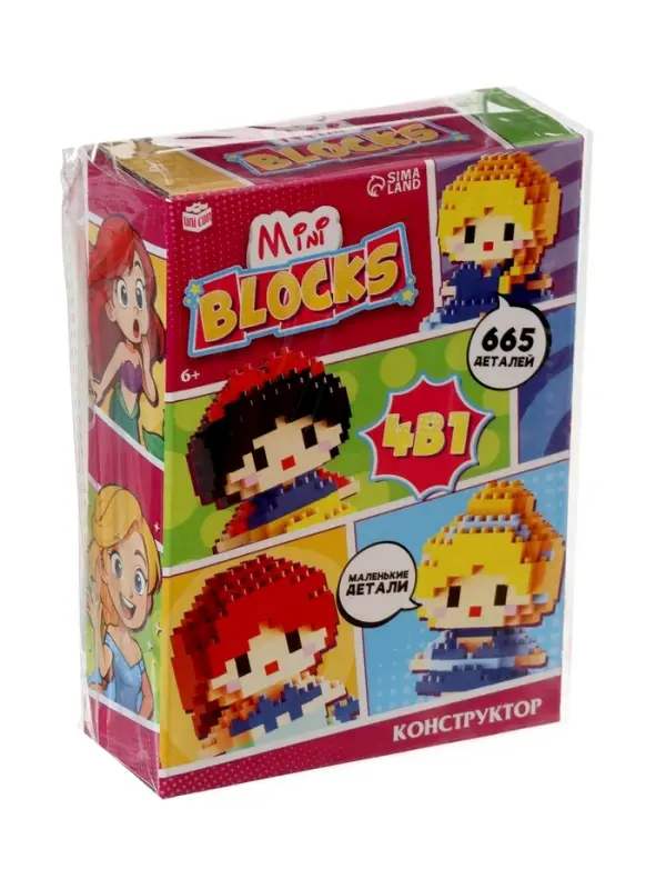 UNICON Конструктор  Набор 4в1  UNICON Конструктор  Набор 4в1 "принцессы", 665 деталей