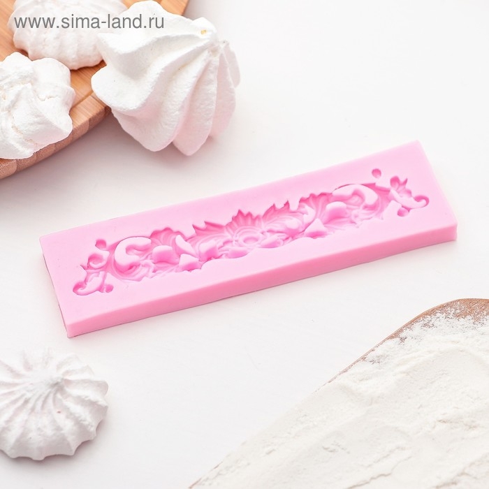 Молд Доляна «Лепнина», силикон, 13,5×3,5 см, цвет розовый Молд Доляна «Лепнина», силикон, 13,5×3,5 см, цвет розовый