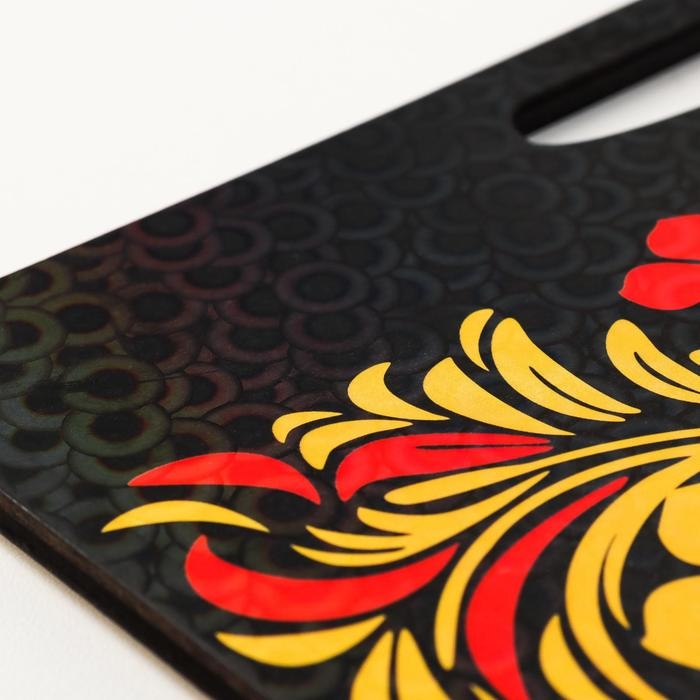 Доска разделочная и сервировочная -поднос  Доска разделочная и сервировочная -поднос "Хохлома 2" 36х28 см