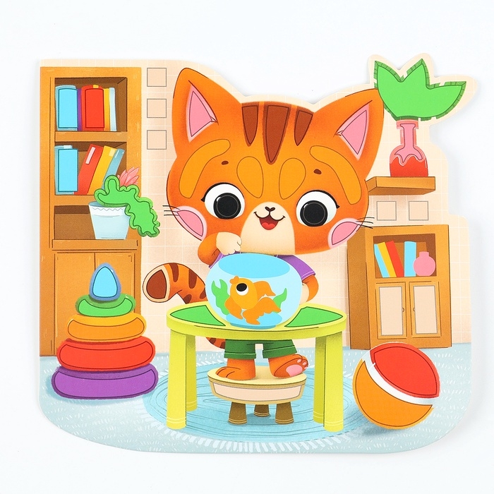 Аппликация стикерами форменная на магните «Рыжий котик», набор для творчества, стикерная мозаика Аппликация стикерами форменная на магните «Рыжий котик», набор для творчества, стикерная мозаика