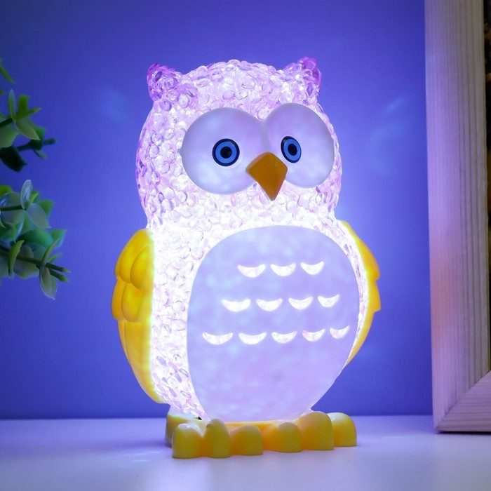 Ночник Ночник "Филин" LED RGB от батареек 3хLR44 МИКС 6х7х10см RISALUX