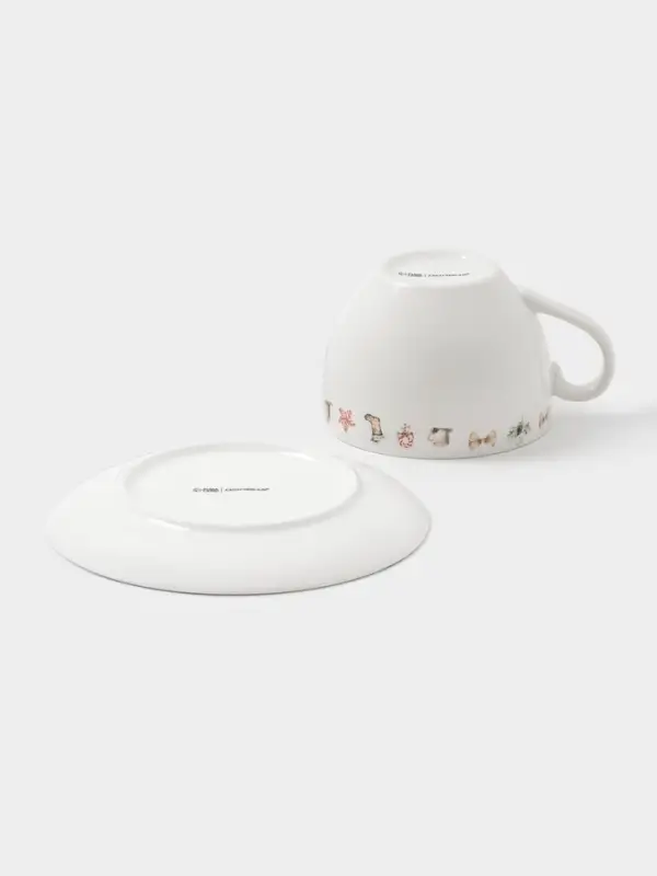 Чайная пара новогодняя «Волшебный праздник», 2 предмета: чашка 210 мл, блюдце d=15 см, фарфор, белая Чайная пара новогодняя «Волшебный праздник», 2 предмета: чашка 210 мл, блюдце d=15 см, фарфор, белая