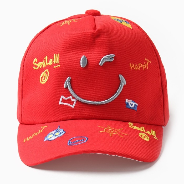 Кепка детская MINAKU Кепка детская MINAKU "Смайл", цв. красный, р-р 44-46