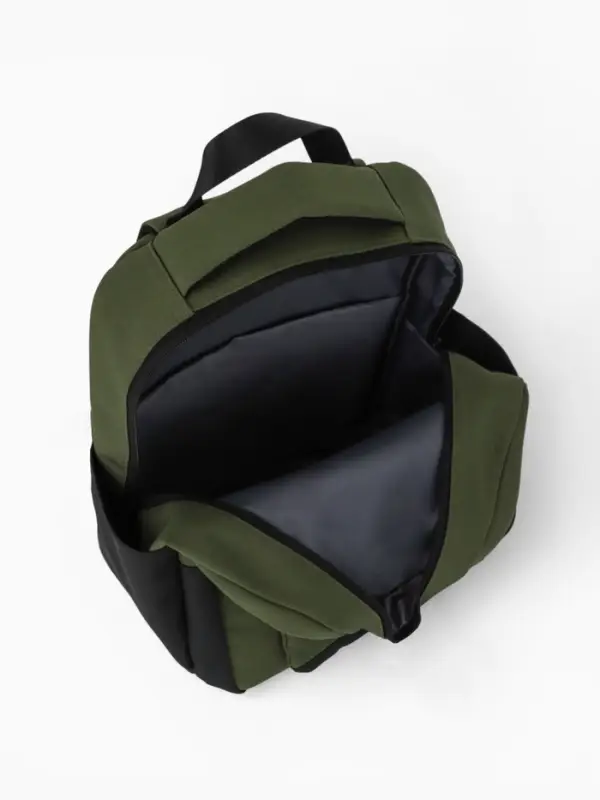 Рюкзак, 27*13*38,5 см, 2 отд 4н/карм, Комби, Водонепрон. дно, зеленый/черн