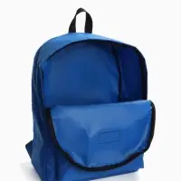 Рюкзак молодёжный на молнии, с карманом, однотонный, размер 29&times;12&times;39 см, синий