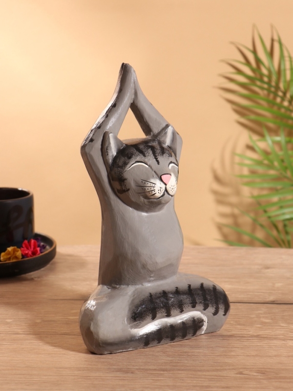 Сувенир интерьерный Сувенир интерьерный "Кот-йог" дерево 25 см