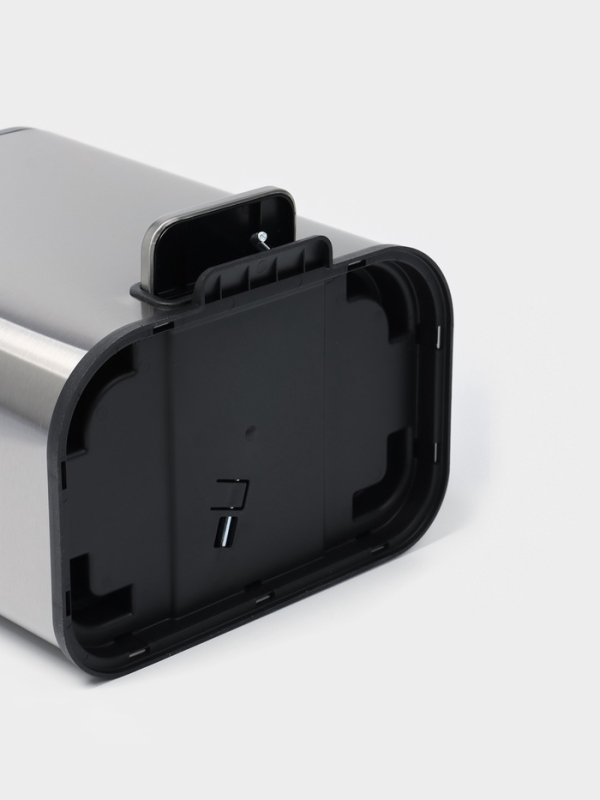 Ведро мусорное с педалью, 5л, нерж. сталь, цвет хром матовый