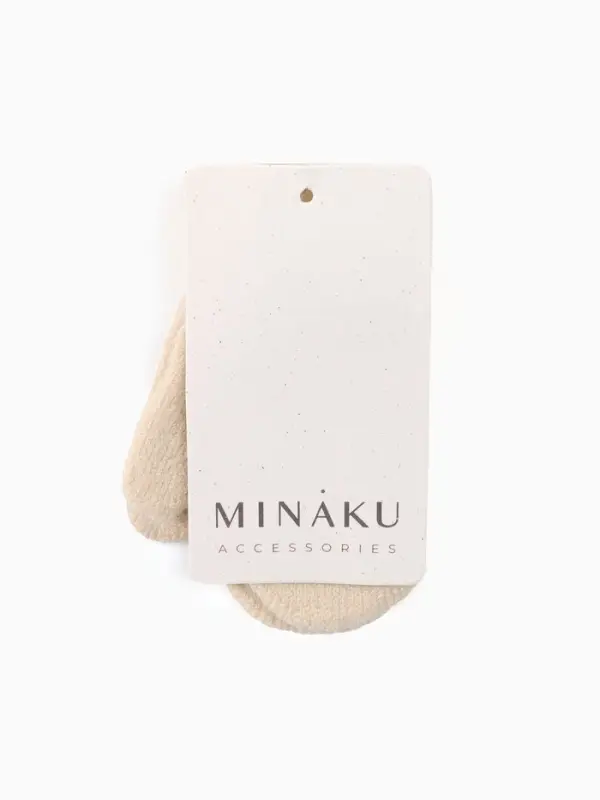 Варежки детские однослойные MINAKU "Однотонные",цв.бежевый, р-р 14 (4-5 лет)