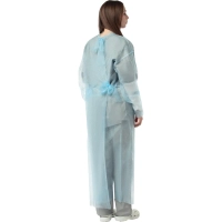 Халат н/с , на завязк, рук.рез, дл.140см, XL, пл 25, голуб, 10 шт/уп