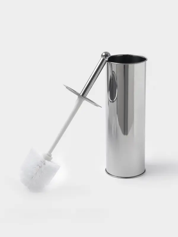 Ёршик для унитаза с подставкой, 9.5&times;9.5&times;37 см, хром