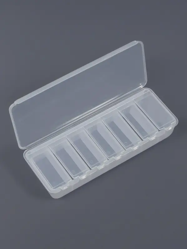 Органайзер для хранения мелочей, 7 ячеек, 15.5&times;6.2&times;3 см, прозрачный