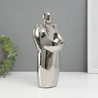 Подсвечник на 1 свечу &laquo;Ангел&raquo;, d=3.5 см, серебро, 14&times;9.5&times;25 см