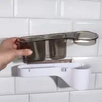 Органайзер настенный, 3 секции, с клеевыми крючками, 28.7&times;10.5&times;8.5 см, коричневый, белый