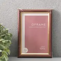 Фоторамка для фото 10х15 см "Oframe", пластик, бук с золотом, (пластиковый экран)
