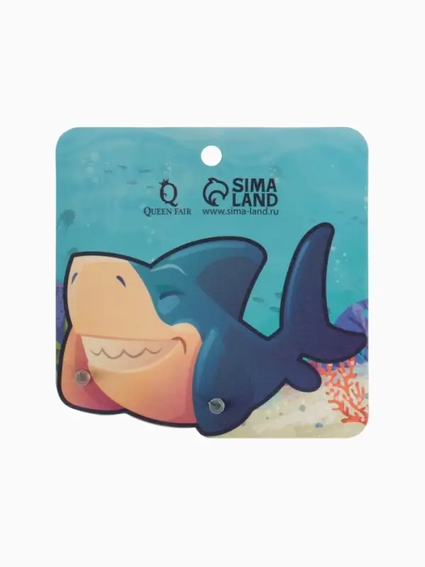 Серьги из полимерной глины &laquo;Акула&raquo;, голубые