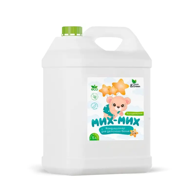Кондиционер для детского белья "Мих-Мих" (гипоаллергенный) 5 л. (ПЭНД) Clean&Green CG8248