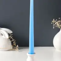 Свеча античная 25 см, 58 г, 7 ч, пастельно-голубой