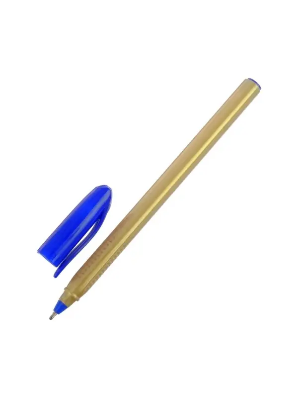 Ручка шариковая, 1.0 мм, стержень синий, корпус треугольный золотой Ручка шариковая, 1.0 мм, стержень синий, корпус треугольный золотой