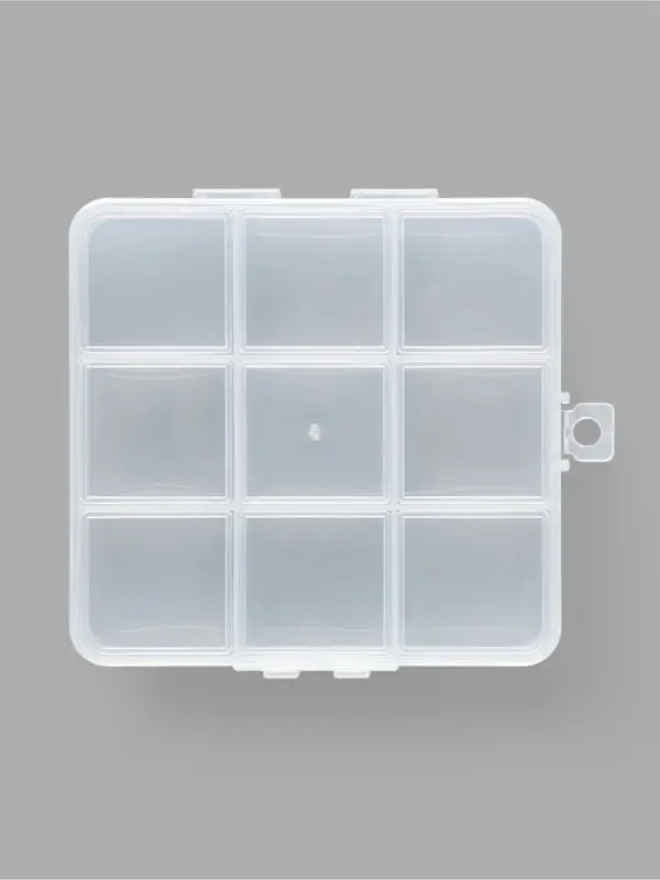 Органайзер для хранения мелочей, 9 ячеек, с подвесом, 10.2×10×1.8 см, прозрачный Органайзер для хранения мелочей, 9 ячеек, с подвесом, 10.2×10×1.8 см, прозрачный
