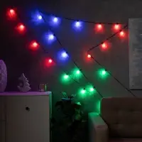 Умная гирлянда &laquo;Нить&raquo; 6 м с насадками &laquo;Калейдоскоп&raquo;, IP20, тёмная нить, 20 LED, свечение RGB, USB