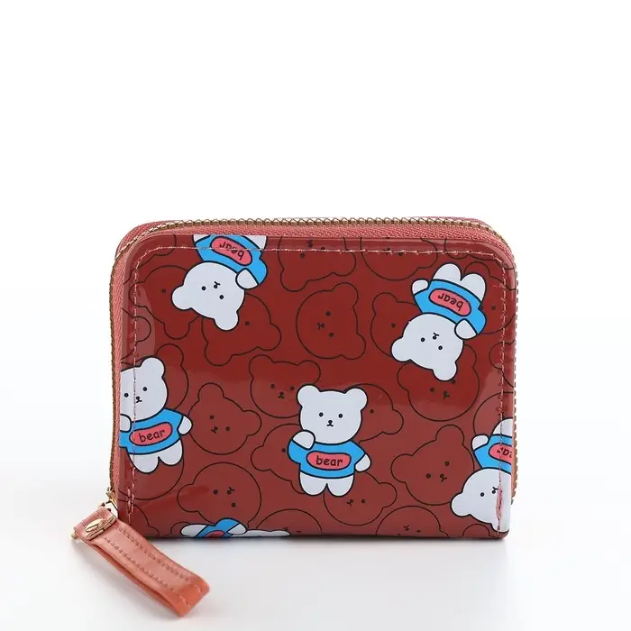 Кошелёк на молнии, коричневый