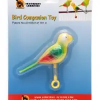 Игрушка для птиц &laquo;Птичка&raquo; на пружинке, 11.9&times;3.4&times;12.5 см, пластик, жёлтая