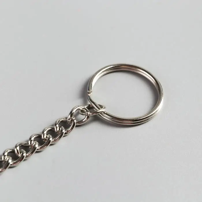 Цепочка д/ключей с карабином на кольце Витая серебро Цепочка д/ключей с карабином на кольце Витая серебро