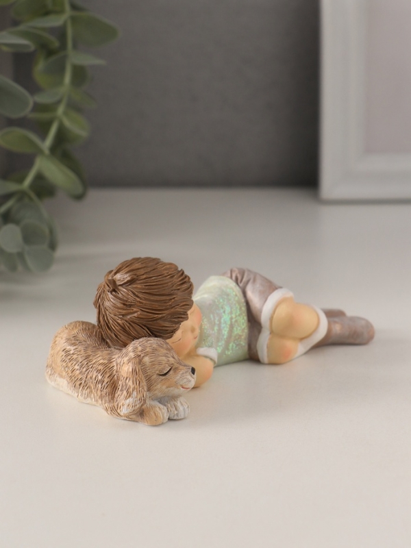 Сувенир полистоун Сувенир полистоун "Лучшие друзья - малыш и собака" 11х6,5х4 см