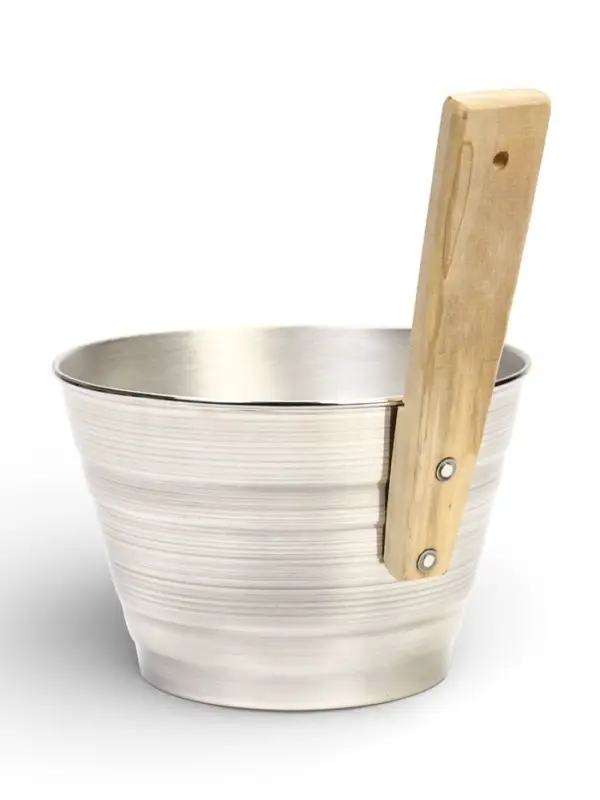 Ушат для бани и сауны, 3 л, алюминий, с деревянной ручкой