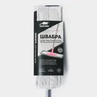 Швабра для мытья пола плоская с телескопической ручкой Raccoon, 40&times;14&times;90(120) см, микрофибра