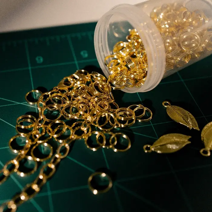 Кольцо соединительное двойное 0.8 см (набор 50 г, &plusmn; 310 шт.) СМ-1028, цвет золото