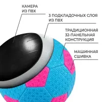 Футбольный мяч, машинная сшивка, 32 панели, р. 2, PVC, МИКС