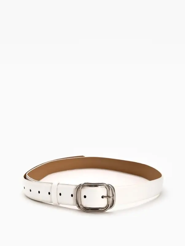 Ремень женский, 110&times;3.2 см, пряжка металл, серебристая, белый