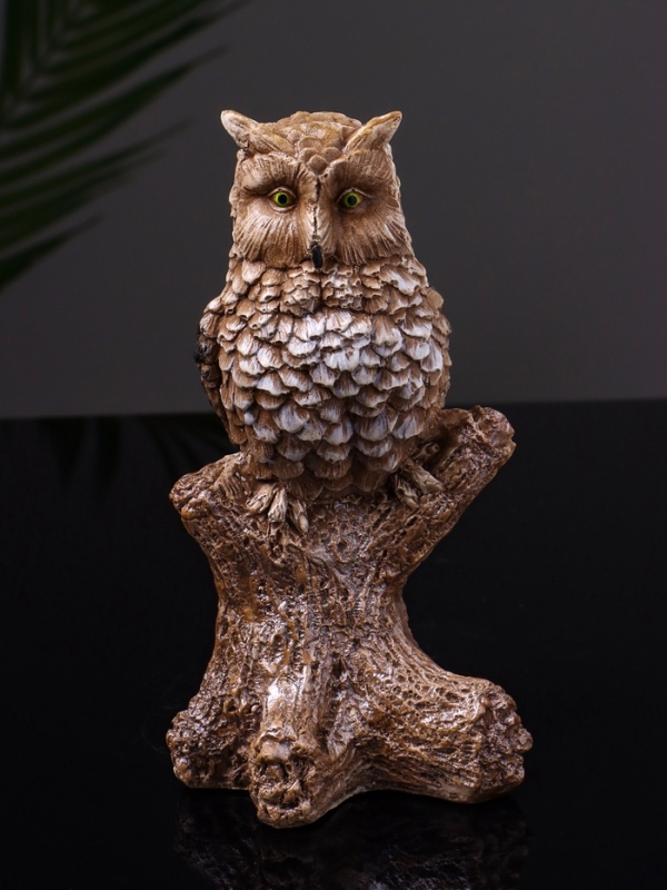 Статуэтка Статуэтка "Филин на ветке" 14 см, цвет коричневый
