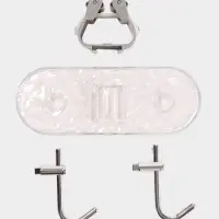 Держатель для швабр настенный самоклеящийся, прозрачная основа, 16&times;6&times;6 см