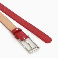 Ремень женский, 110&times;2.7 см, пряжка металл, серебристая, красный