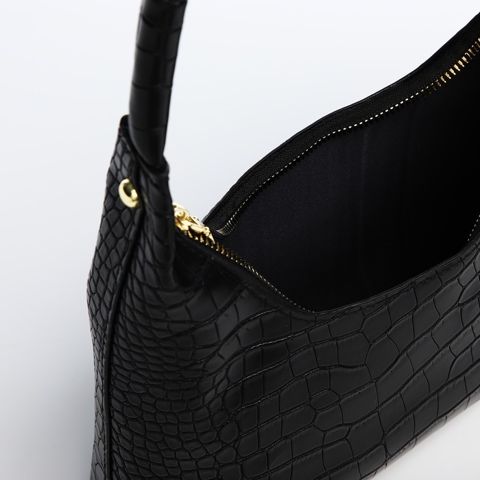 Сумка-багет на молнии, цвет чёрный Сумка-багет на молнии, цвет чёрный