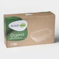 Форма для запекания BellaTenero, 1 л, 25.6&times;14.9&times;6.2 см, с бамбуковой крышкой, керамика, белая