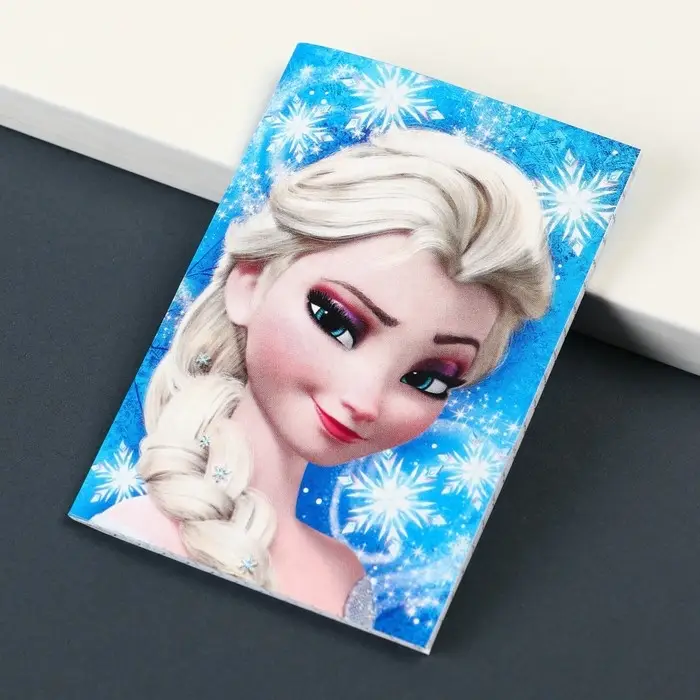 Блокнот А7, 16 листов, на скрепке, в клетку, &laquo;Холодное сердце&raquo;