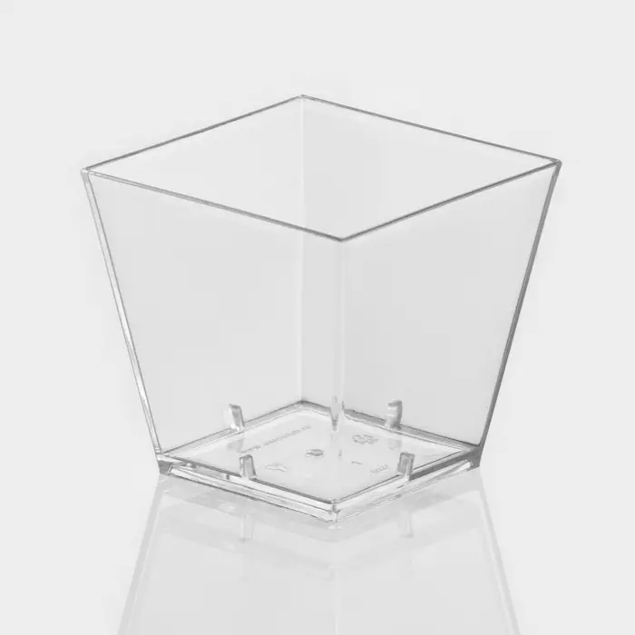 Форма пластиковая одноразовая для фуршета «Квадрат», 60 мл, прозрачная