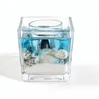 Свеча интерьерная &laquo;Синее море&raquo;, 7.8&times;7.8&times;8 см, (d=4.4 см), 3 ч