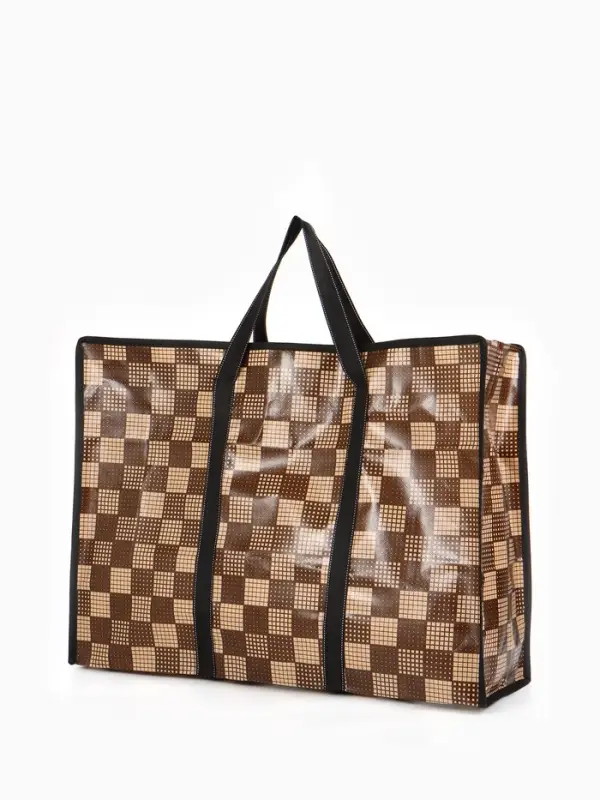 Сумка хозяйственная на молнии, 54 л, 60&times;20&times;45 см, коричневая