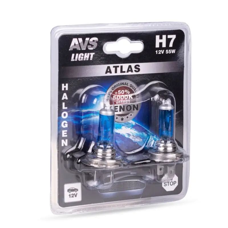 Галогенная лампа AVS ATLAS/5000К/ H7.12V.55W.блистер 2шт.