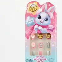 Детские накладные ногти &laquo;Снежный зайчик&raquo;, 12 шт.