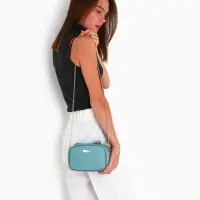 Сумка женская кросс-боди на молнии, 19&times;7&times;13 см, голубая