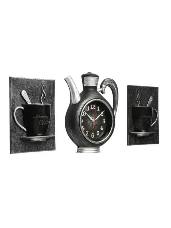 Часы настенные интерьерные для кухни &laquo;Сангино&raquo;, бесшумные, 26.5&times;24 см, черное серебро, от батарейки 1&times;АА