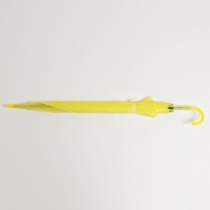 Зонт - трость полуавтоматический «Однотонный», 8 спиц, R = 46 см, цвет жёлтый Зонт - трость полуавтоматический «Однотонный», 8 спиц, R = 46 см, цвет жёлтый